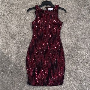 Emerald Sundae Burgundy Tight Dress